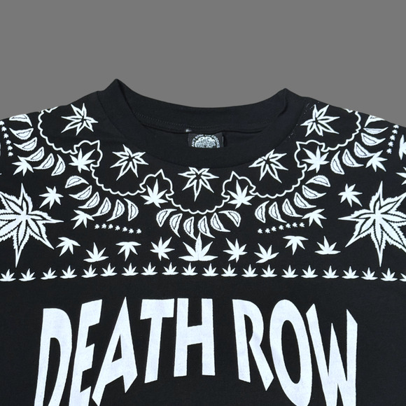 Crooks & Castles Death Row Records Black Paisley Tee Size L NWT - Picture 2 of 5